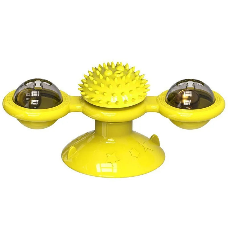 Cat Toy Windmill Rotating Turntable Interactive Pet Scratcher Hair Brush Catnip Teaser Toy for Kittens Cats Pet Supplies