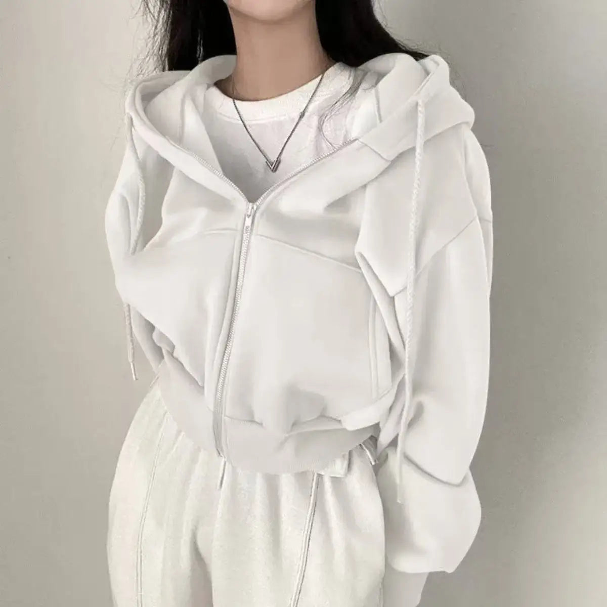 Struggle Kitty - Autumn Winter Hoodie Women Casual Streetwear Zip Up Sweatshirts Long Sleeve Jacket