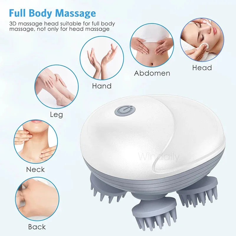 Electric Scalp Head Massager for Cats and Cat humans - Kneading Vibrating Device Health Care Shoulder Neck Leg Arm Deep Tissue Massage Cat  Pet Massager