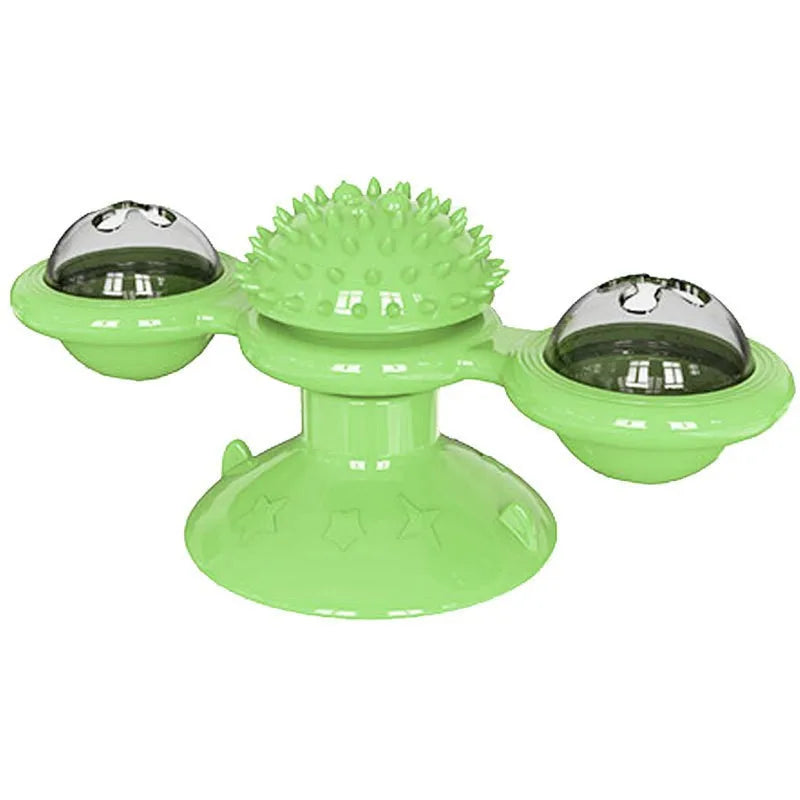 Cat Toy Windmill Rotating Turntable Interactive Pet Scratcher Hair Brush Catnip Teaser Toy for Kittens Cats Pet Supplies